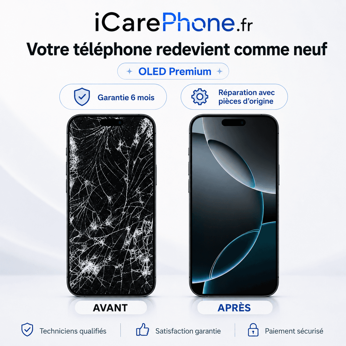 Réparation écran iPhone 4 OLED Premium - Garantie 6 mois - image OLED Premium